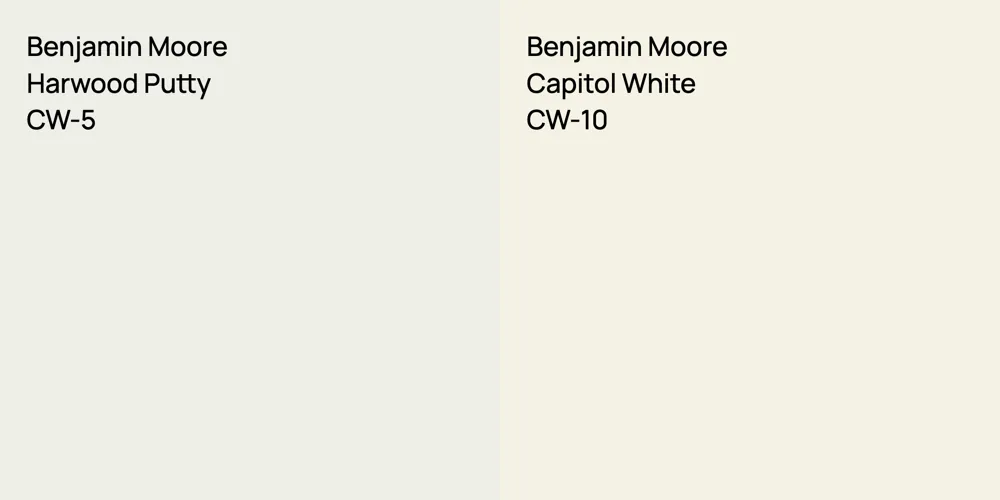 Benjamin Moore Harwood Putty vs. Benjamin Moore Capitol White