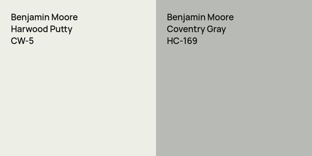 Benjamin Moore Harwood Putty vs. Benjamin Moore Coventry Gray