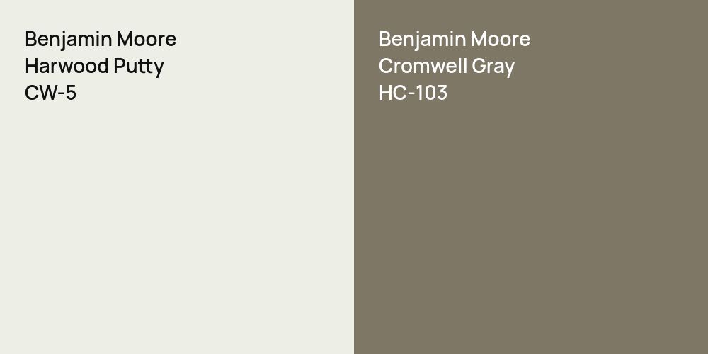 Benjamin Moore Harwood Putty vs. Benjamin Moore Cromwell Gray