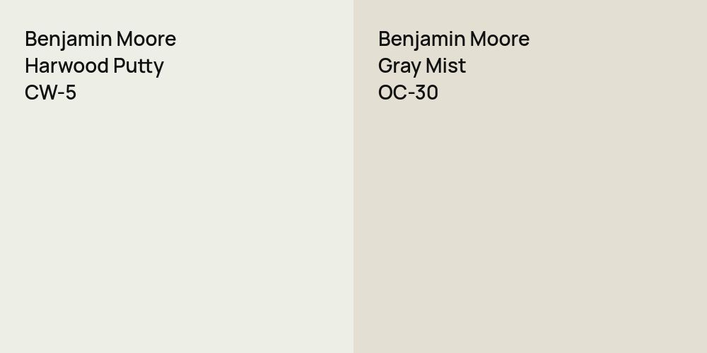 Benjamin Moore Harwood Putty vs. Benjamin Moore Gray Mist