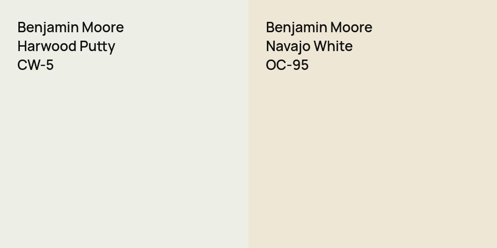 Benjamin Moore Harwood Putty vs. Benjamin Moore Navajo White