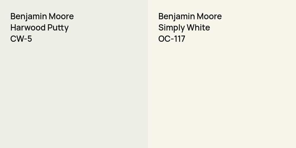 Benjamin Moore Harwood Putty vs. Benjamin Moore Simply White