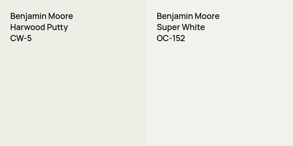 Benjamin Moore Harwood Putty vs. Benjamin Moore Super White