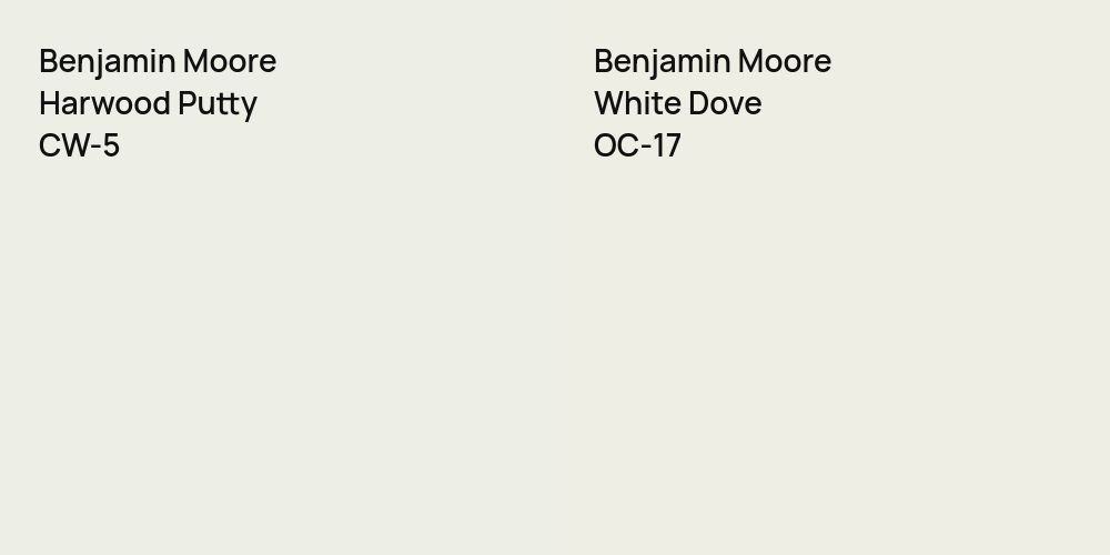 Benjamin Moore Harwood Putty vs. Benjamin Moore White Dove