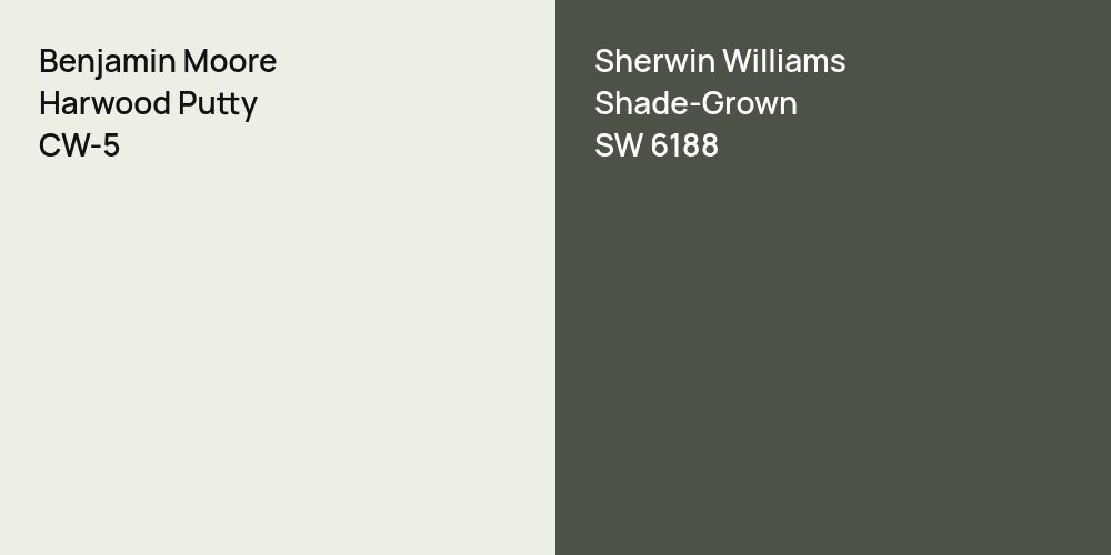 Benjamin Moore Harwood Putty vs. Sherwin Williams Shade-Grown