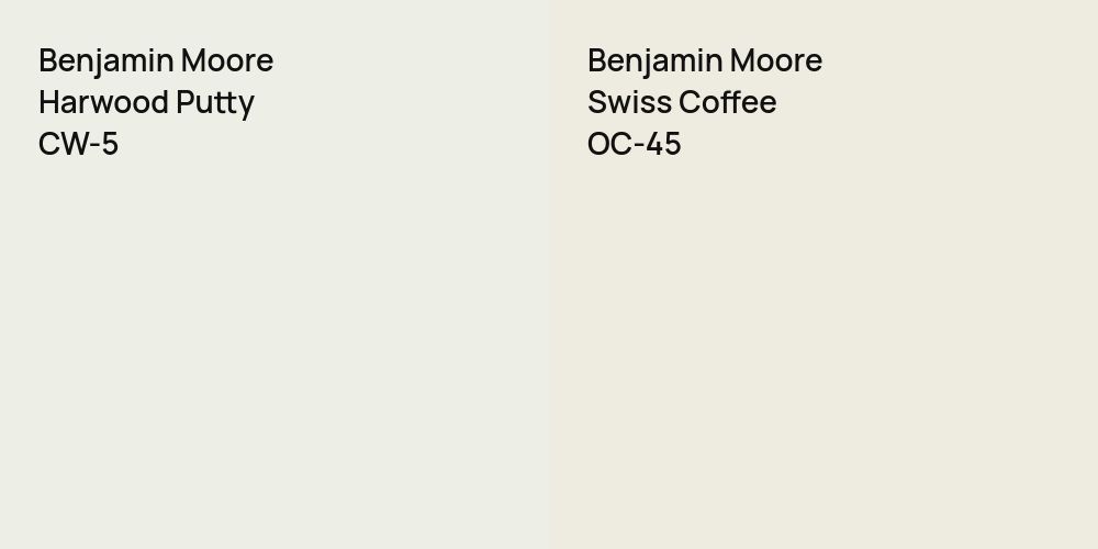 Benjamin Moore Harwood Putty vs. Benjamin Moore Swiss Coffee