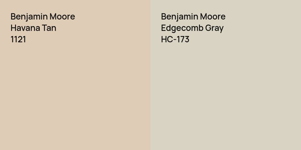 Benjamin Moore Havana Tan vs. Benjamin Moore Edgecomb Gray