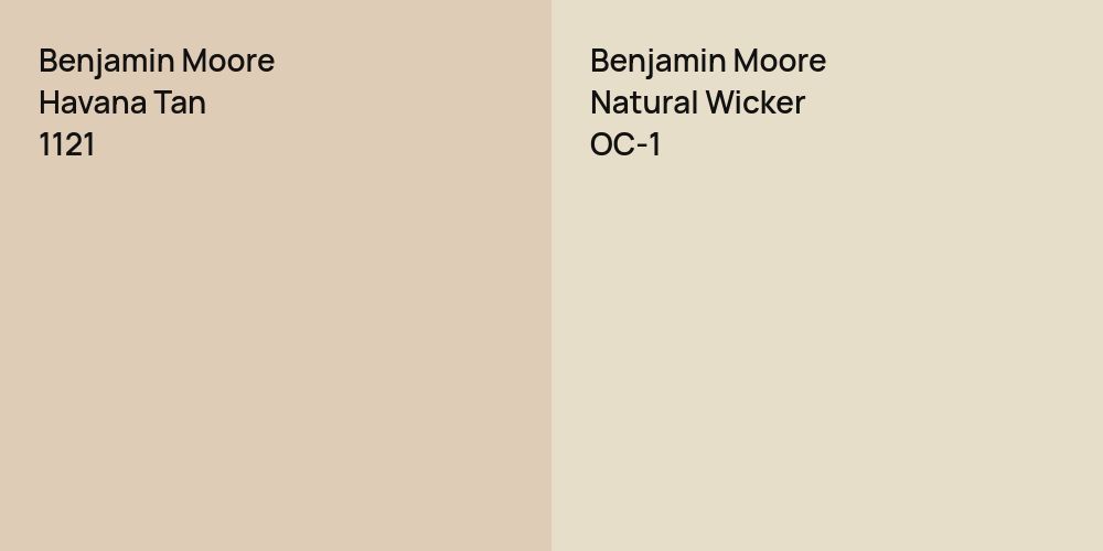 Benjamin Moore Havana Tan vs. Benjamin Moore Natural Wicker