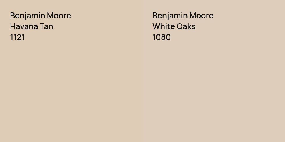 Benjamin Moore Havana Tan vs. Benjamin Moore White Oaks