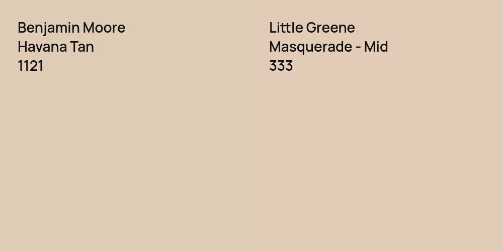 Benjamin Moore Havana Tan vs. Little Greene Masquerade - Mid