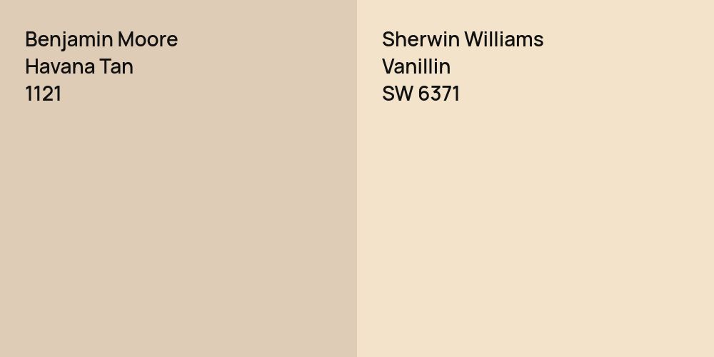 Benjamin Moore Havana Tan vs. Sherwin Williams Vanillin