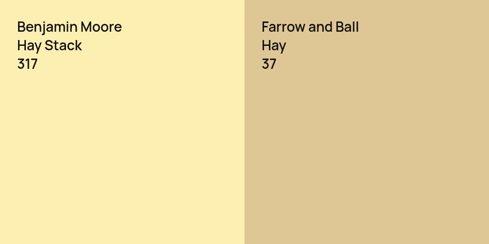 Benjamin Moore Hay Stack vs. Farrow and Ball Hay