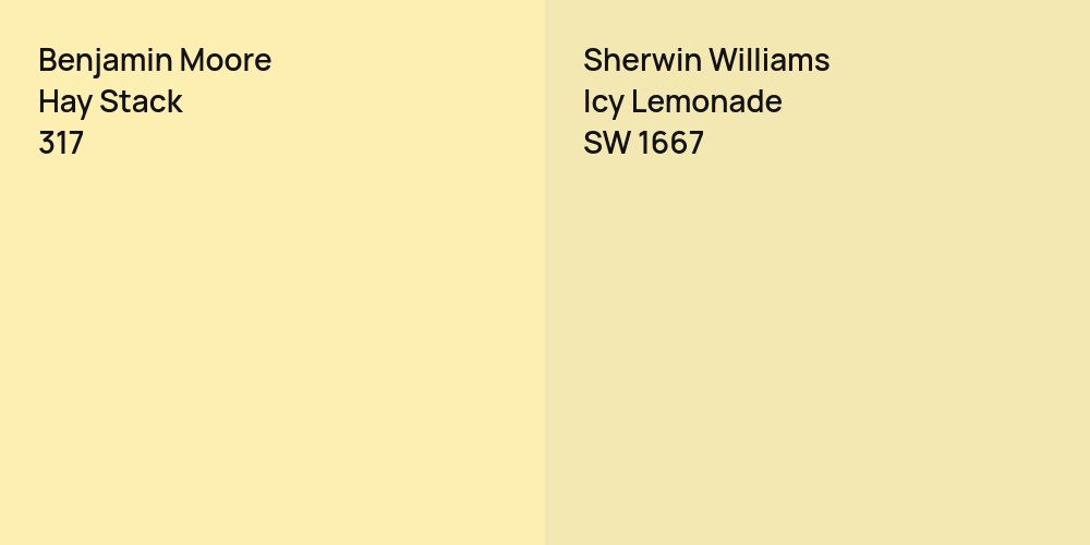 Benjamin Moore Hay Stack vs. Sherwin Williams Icy Lemonade