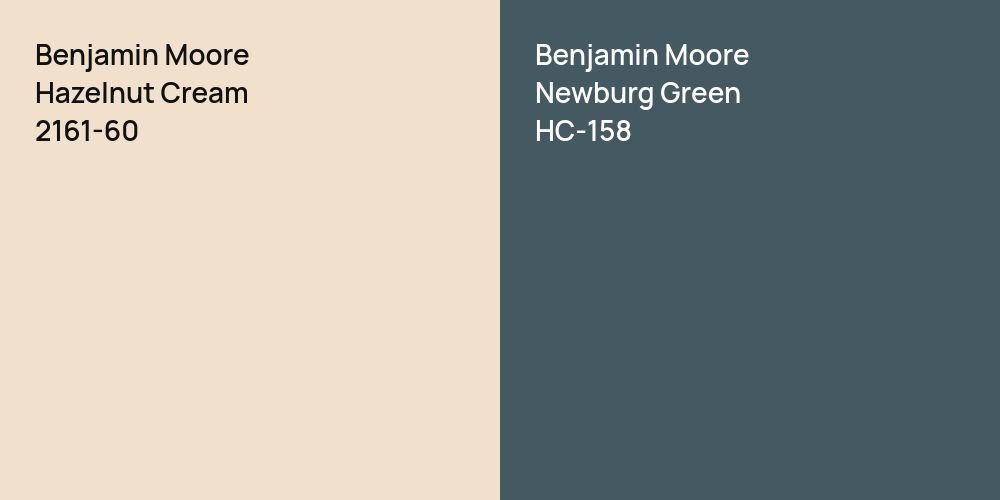 Benjamin Moore Hazelnut Cream vs. Benjamin Moore Newburg Green