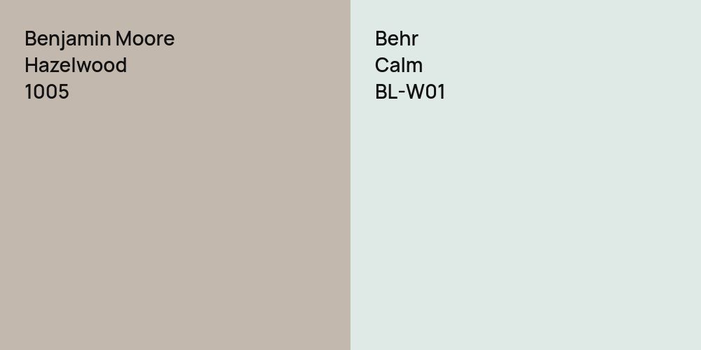 Benjamin Moore Hazelwood vs. Behr Calm