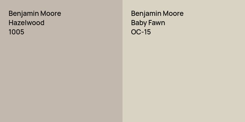 Benjamin Moore Hazelwood vs. Benjamin Moore Baby Fawn