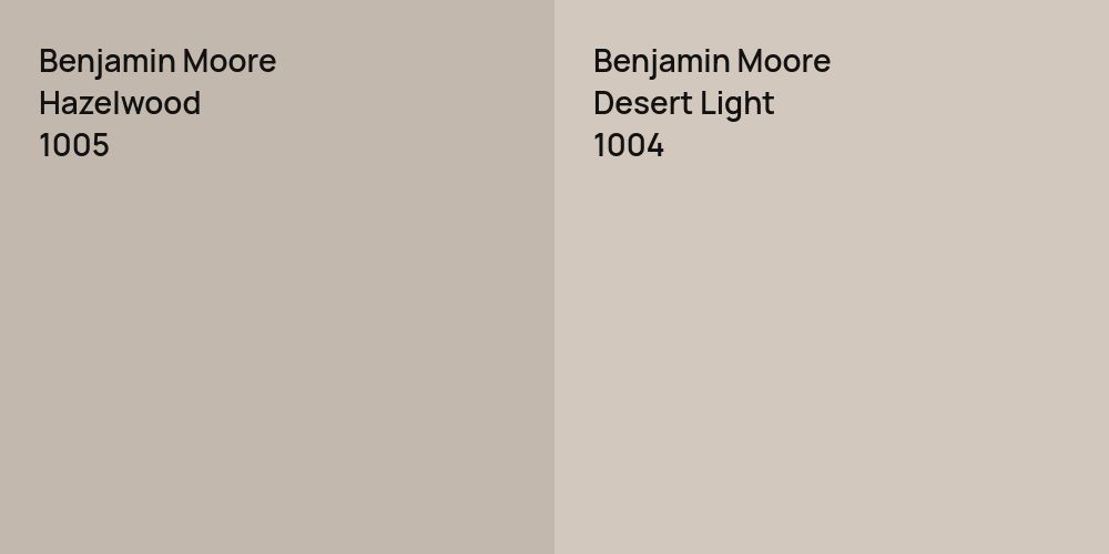 Benjamin Moore Hazelwood vs. Benjamin Moore Desert Light