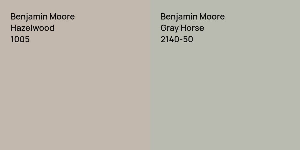 Benjamin Moore Hazelwood vs. Benjamin Moore Gray Horse