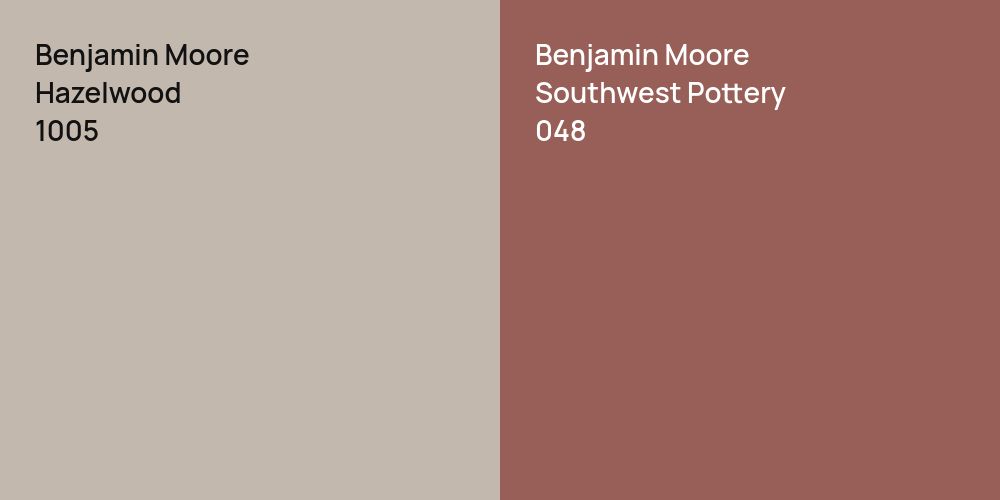 Benjamin Moore Hazelwood vs. Benjamin Moore Southwest Pottery