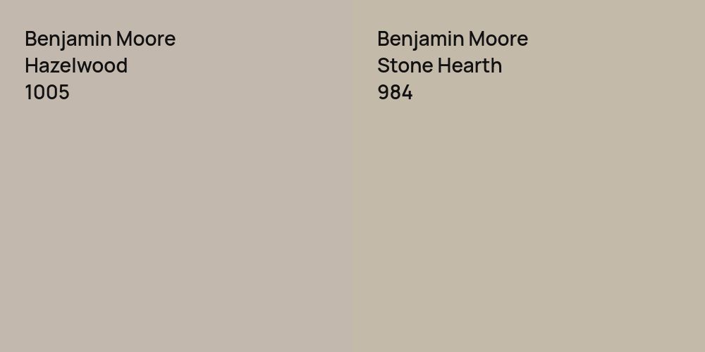 Benjamin Moore Hazelwood vs. Benjamin Moore Stone Hearth