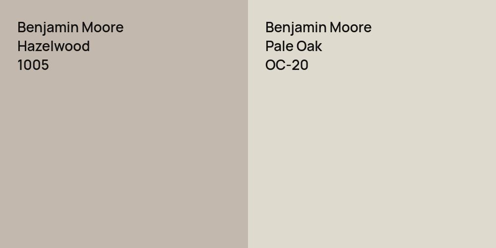 Benjamin Moore Hazelwood vs. Benjamin Moore Pale Oak