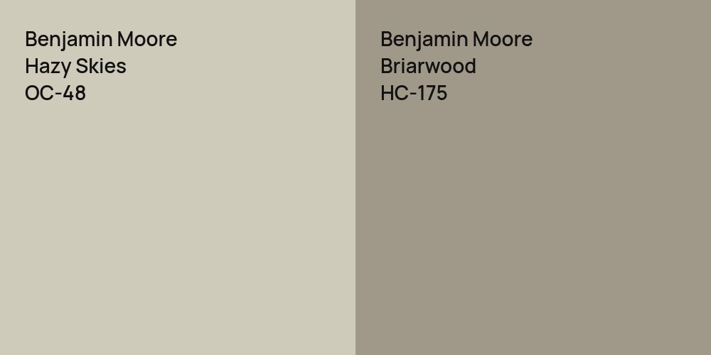 Benjamin Moore Hazy Skies vs. Benjamin Moore Briarwood