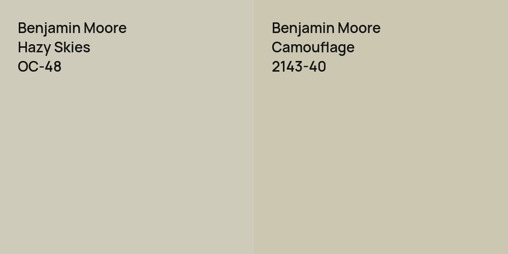 Benjamin Moore Hazy Skies vs. Benjamin Moore Camouflage