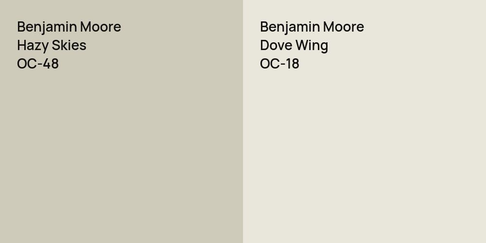 Benjamin Moore Hazy Skies vs. Benjamin Moore Dove Wing