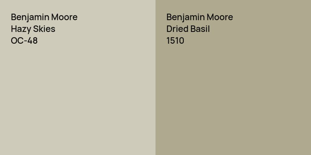 Benjamin Moore Hazy Skies vs. Benjamin Moore Dried Basil