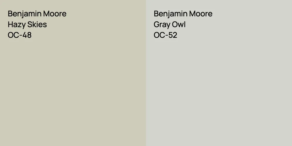 Benjamin Moore Hazy Skies vs. Benjamin Moore Gray Owl