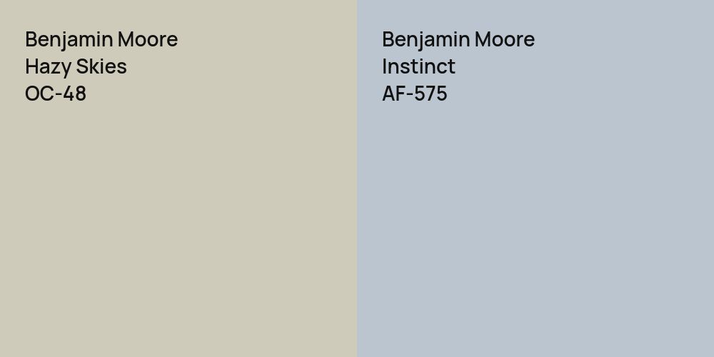 Benjamin Moore Hazy Skies vs. Benjamin Moore Instinct