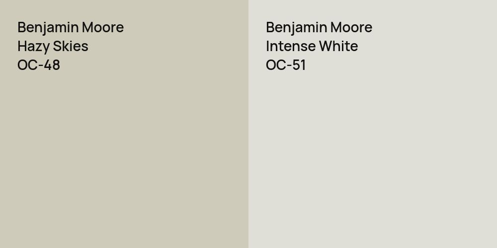 Benjamin Moore Hazy Skies vs. Benjamin Moore Intense White