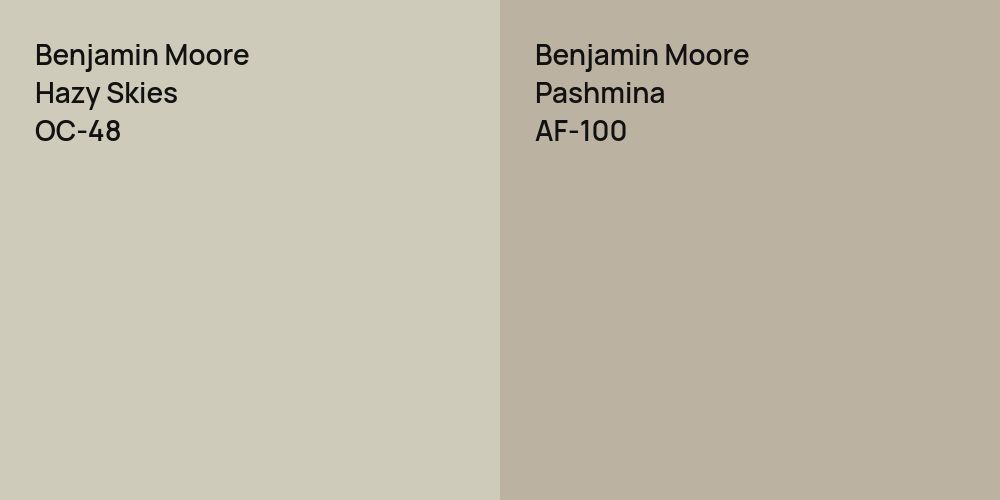 Benjamin Moore Hazy Skies vs. Benjamin Moore Pashmina