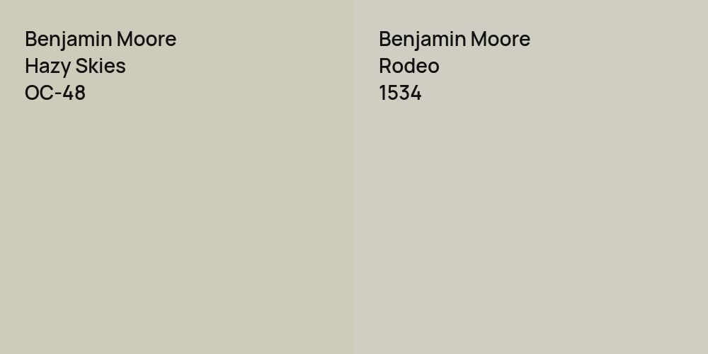 Benjamin Moore Hazy Skies vs. Benjamin Moore Rodeo