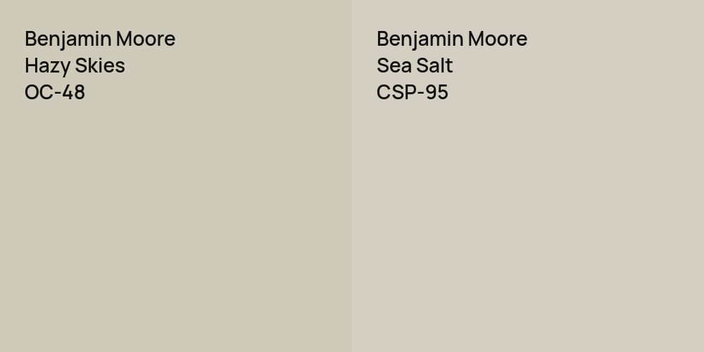 Benjamin Moore Hazy Skies vs. Benjamin Moore Sea Salt