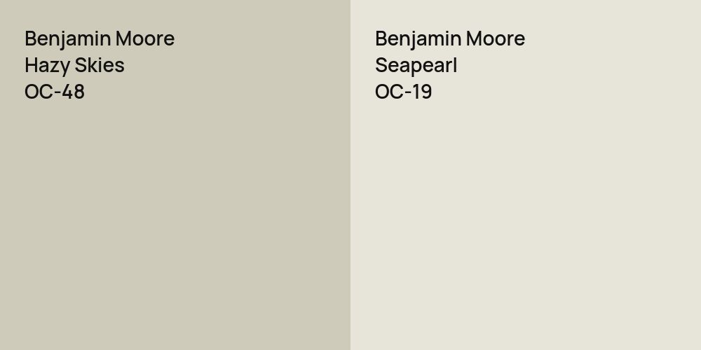 Benjamin Moore Hazy Skies vs. Benjamin Moore Seapearl