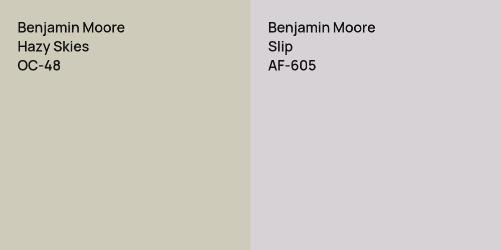 Benjamin Moore Hazy Skies vs. Benjamin Moore Slip