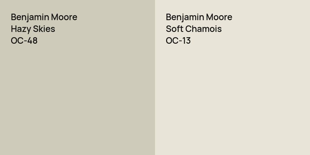 Benjamin Moore Hazy Skies vs. Benjamin Moore Soft Chamois