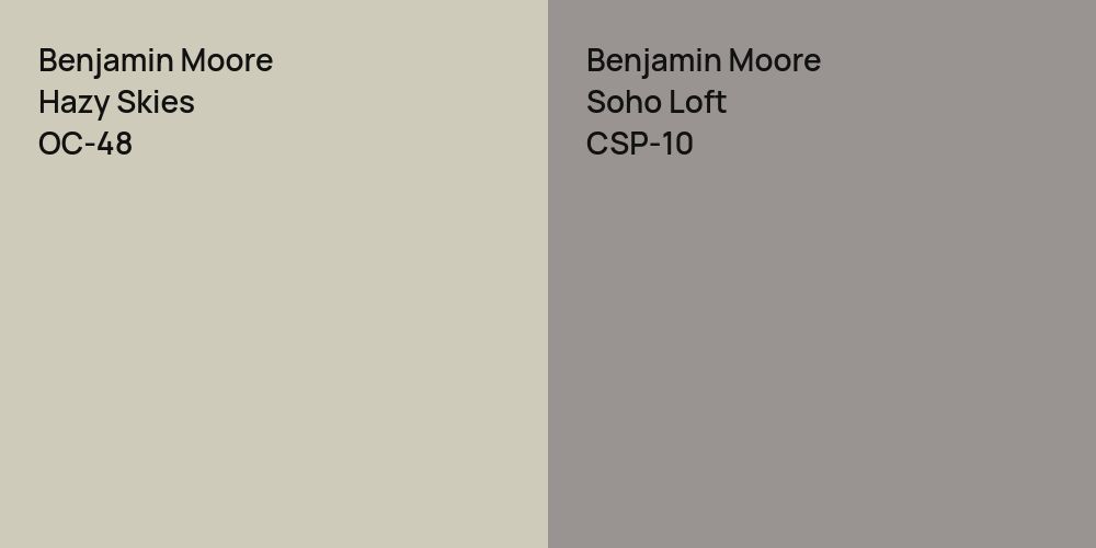 Benjamin Moore Hazy Skies vs. Benjamin Moore Soho Loft