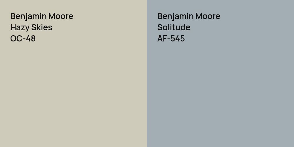 Benjamin Moore Hazy Skies vs. Benjamin Moore Solitude