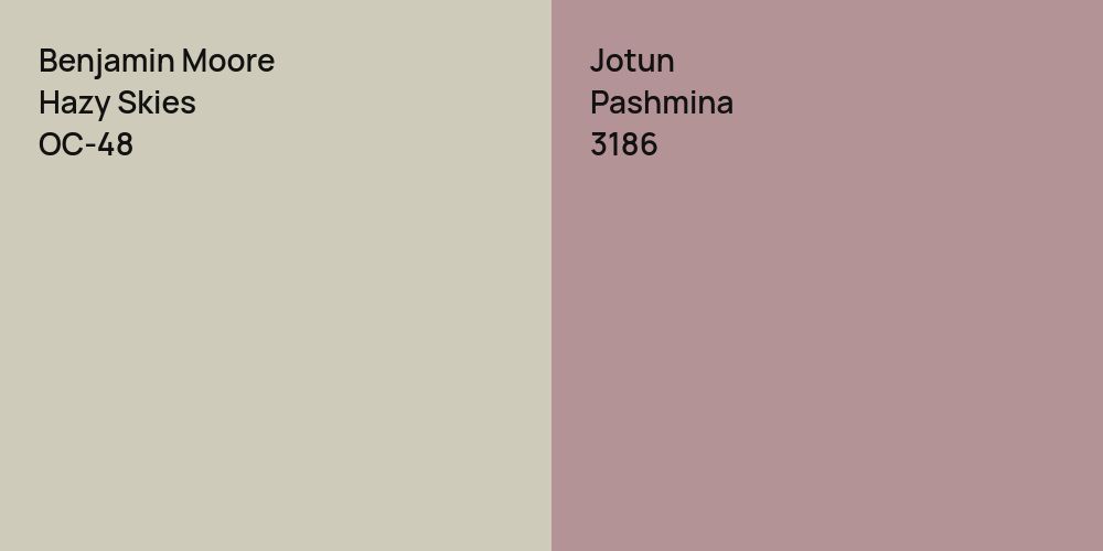 Benjamin Moore Hazy Skies vs. Jotun Pashmina