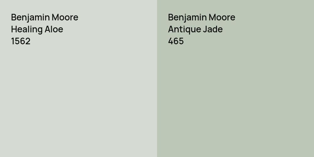 Benjamin Moore Healing Aloe vs. Benjamin Moore Antique Jade