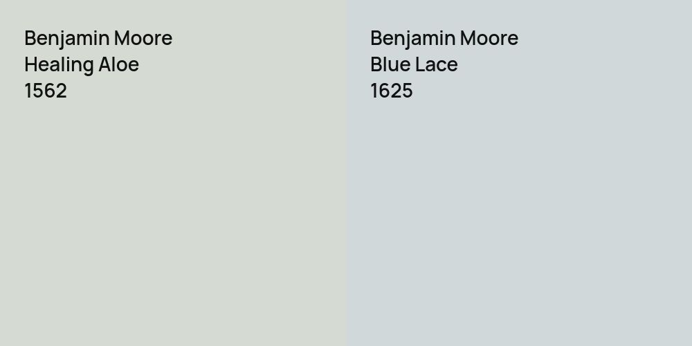 Benjamin Moore Healing Aloe vs. Benjamin Moore Blue Lace