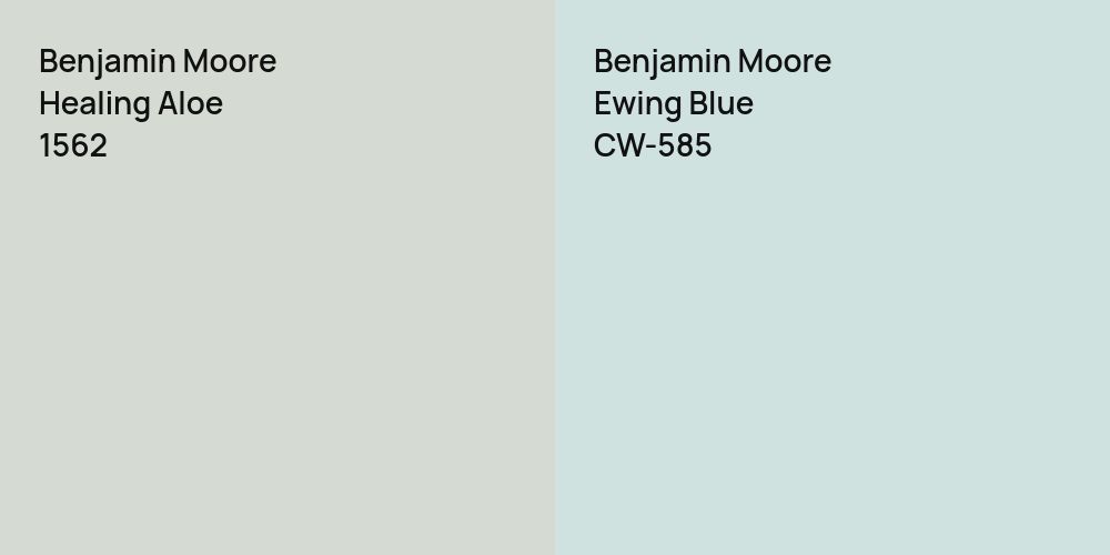 Benjamin Moore Healing Aloe vs. Benjamin Moore Ewing Blue