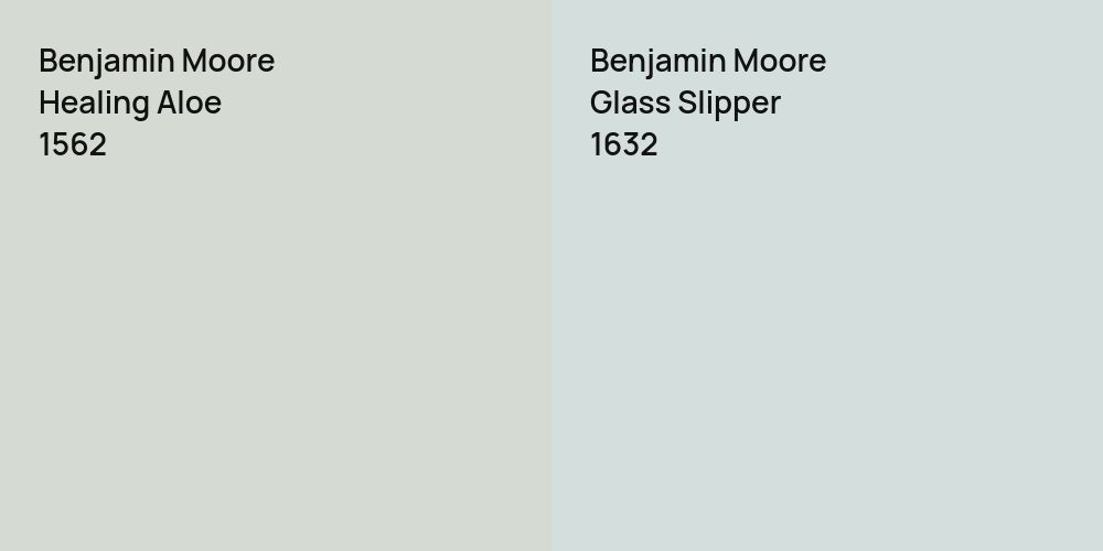 Benjamin Moore Healing Aloe vs. Benjamin Moore Glass Slipper