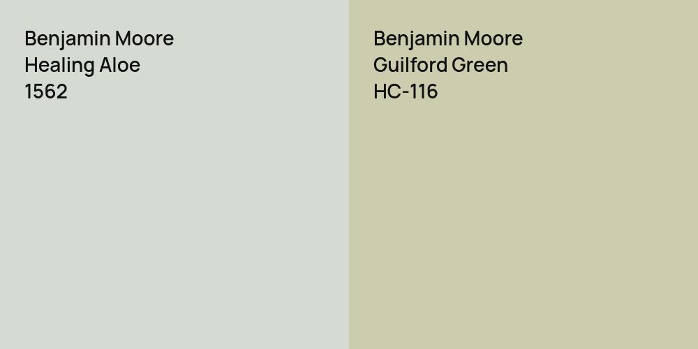 Benjamin Moore Healing Aloe vs. Benjamin Moore Guilford Green