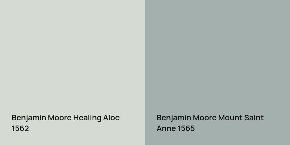 Benjamin Moore Healing Aloe vs. Benjamin Moore Mount Saint Anne