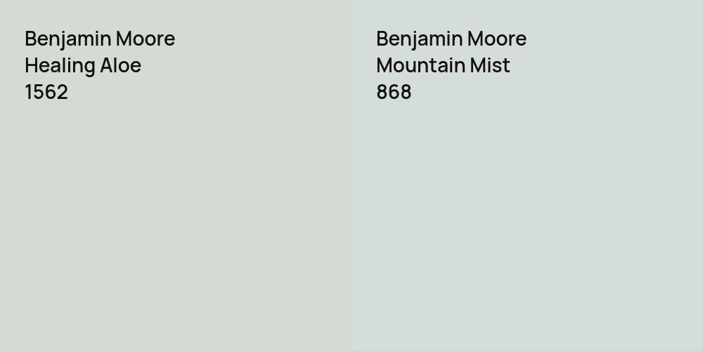 Benjamin Moore Healing Aloe vs. Benjamin Moore Mountain Mist