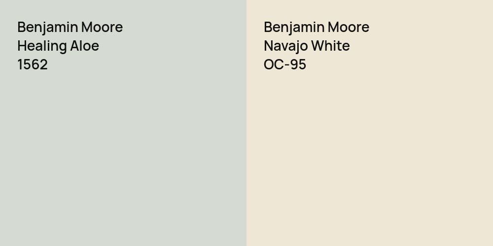 Benjamin Moore Healing Aloe vs. Benjamin Moore Navajo White