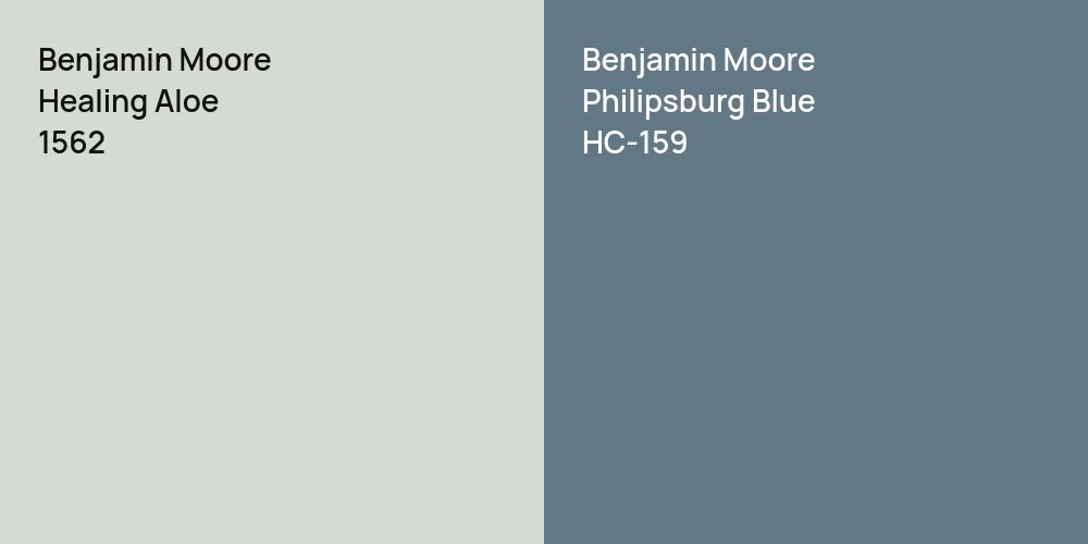 Benjamin Moore Healing Aloe vs. Benjamin Moore Philipsburg Blue